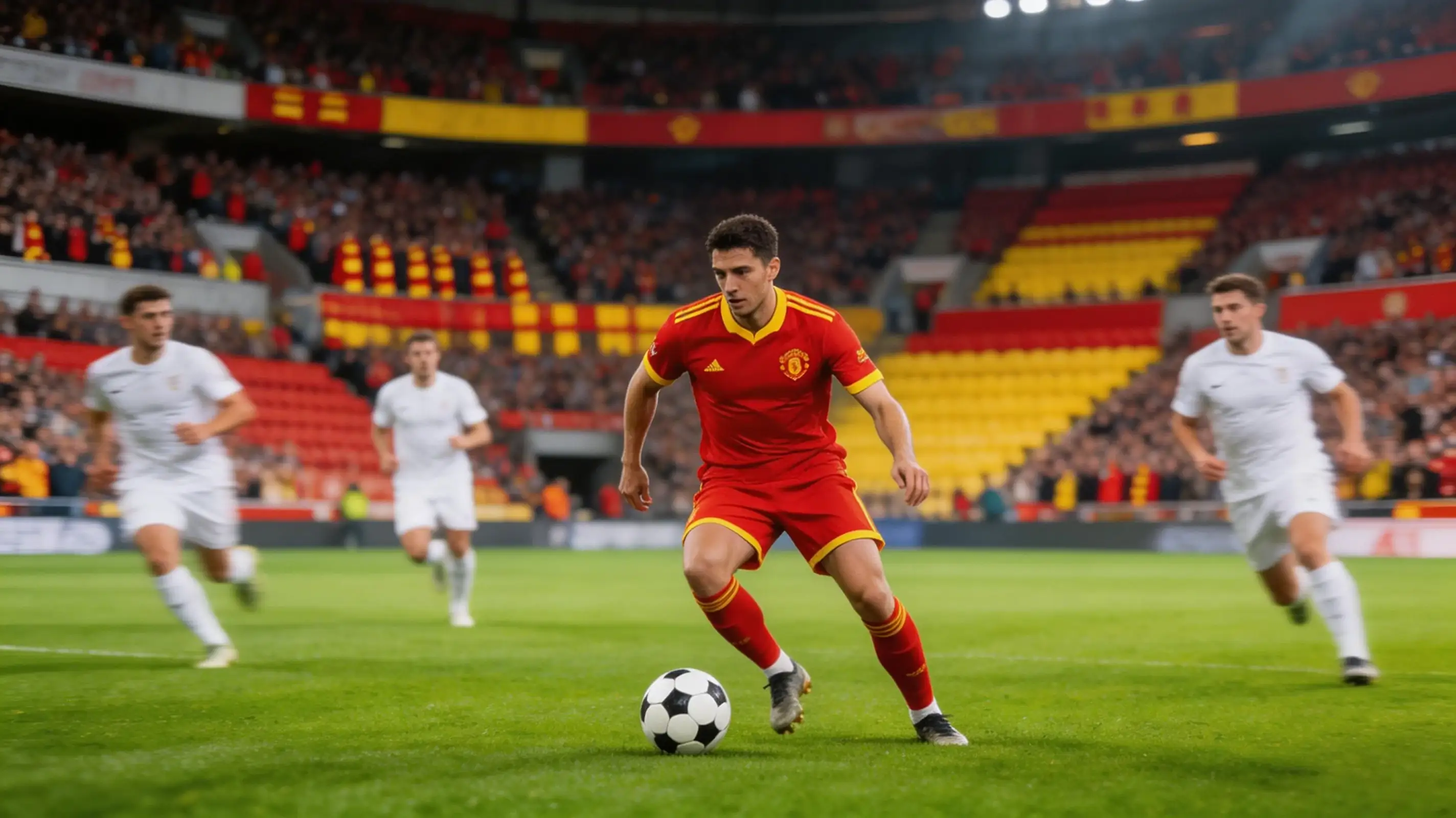 Belgische voetballers in rode shirts tijdens een intense wedstrijd op het veld