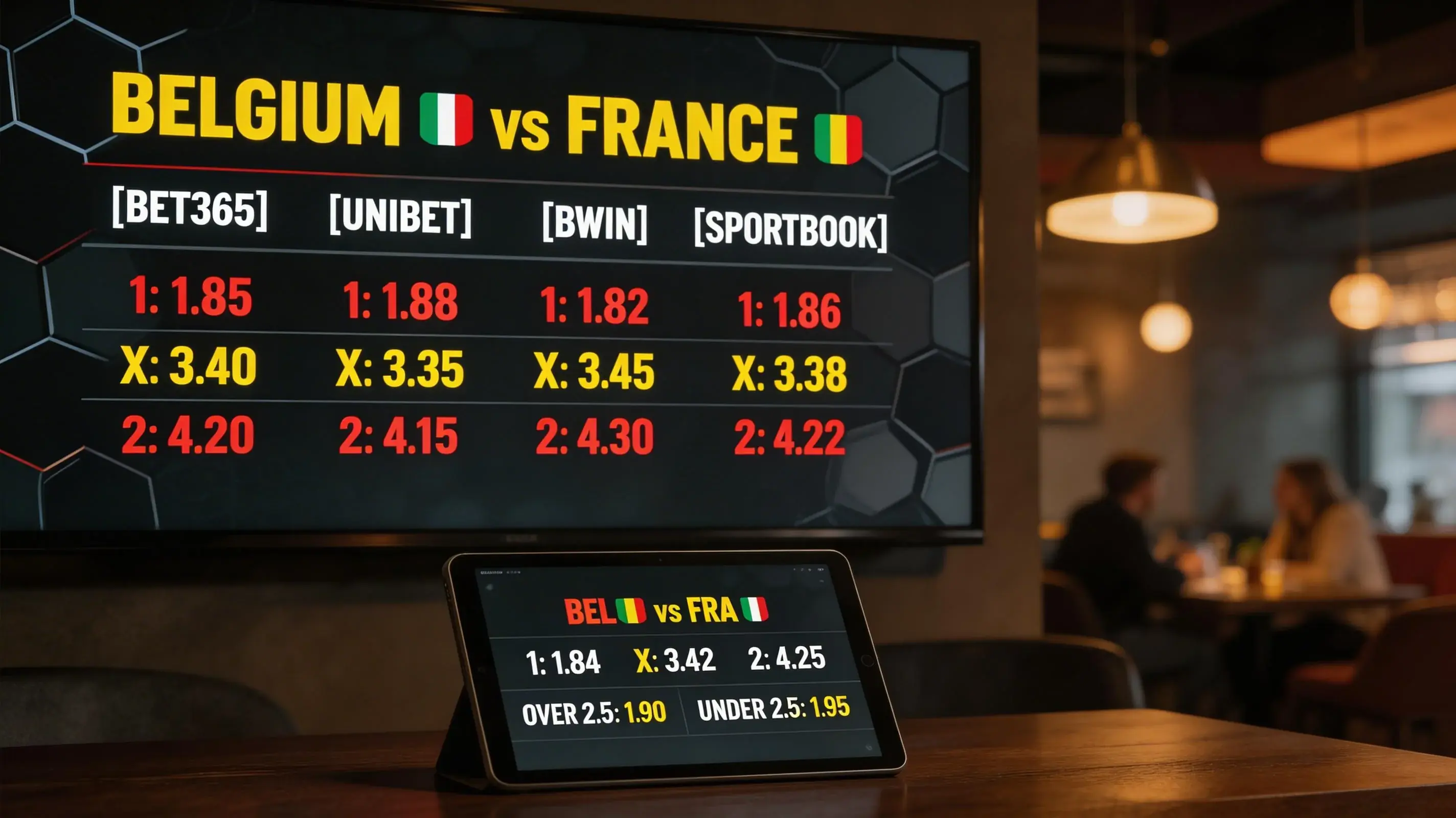 Vergelijking van WK 2026 odds bij verschillende bookmakers met decimale quoteringen